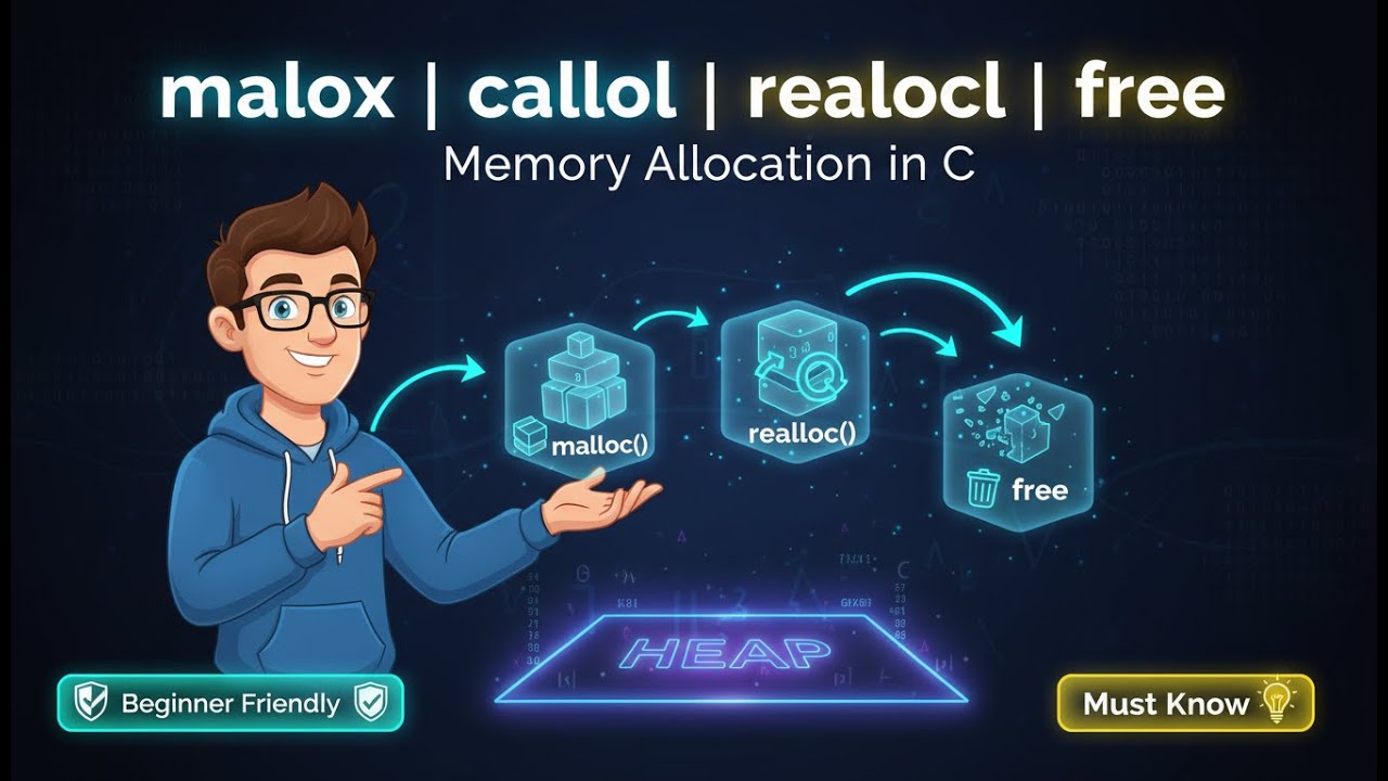 Dynamic Memory Functions in C — Complete Tutorial with Examples 💾