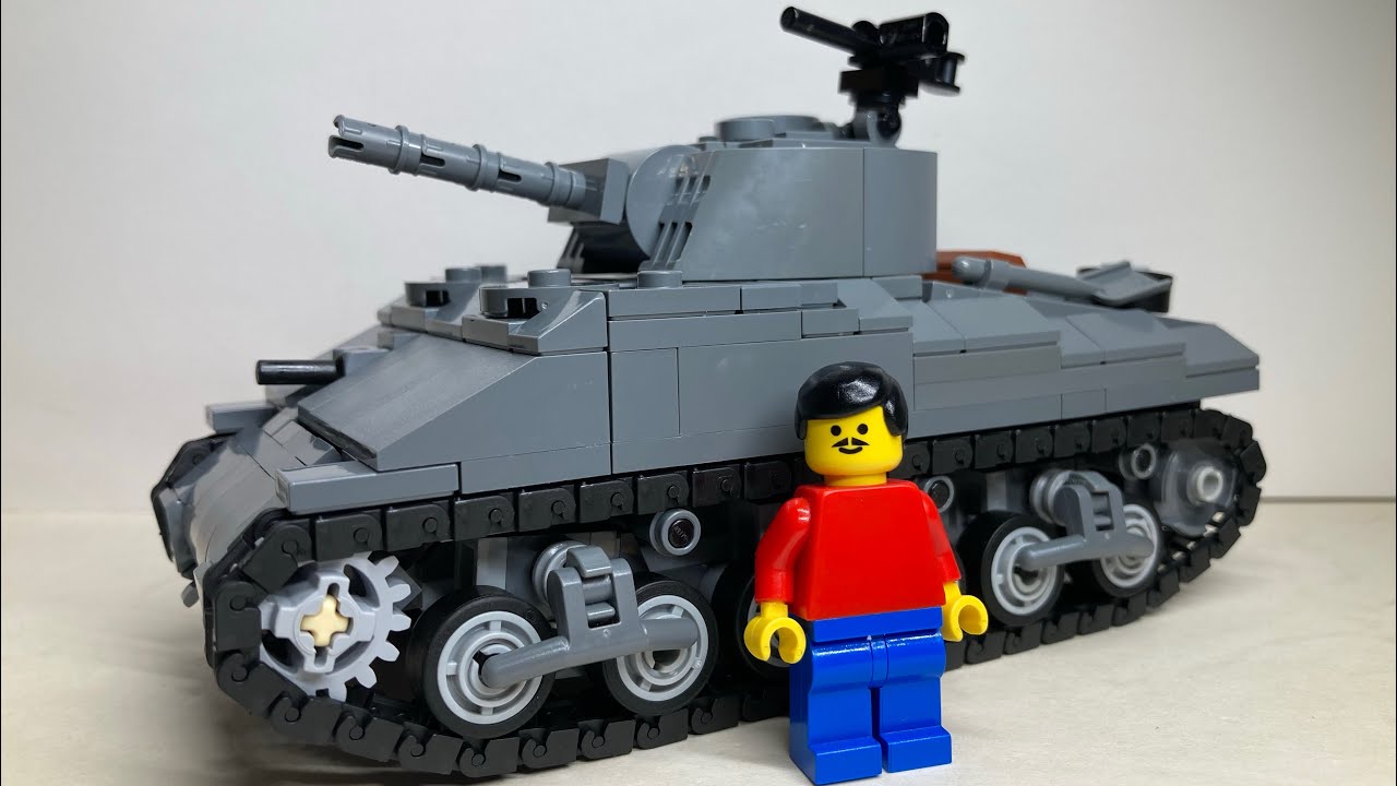 New Lego M4 Sherman tank by JD Brick Productions (FULL REVIEW)