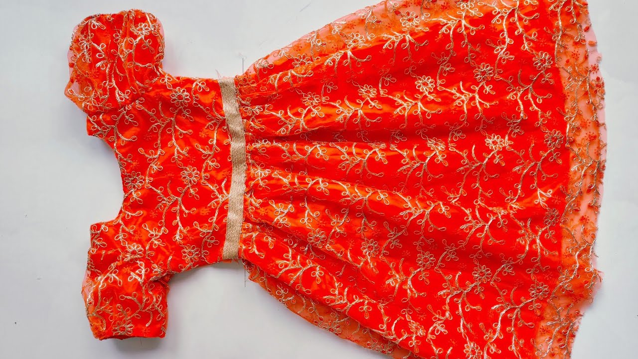 Lining Baby Frock cutting and stitching Full Tutorial