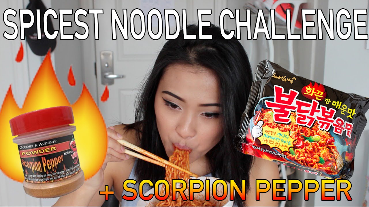 SUPER Spicy Noodle Challenge + SCORPION PEPPER