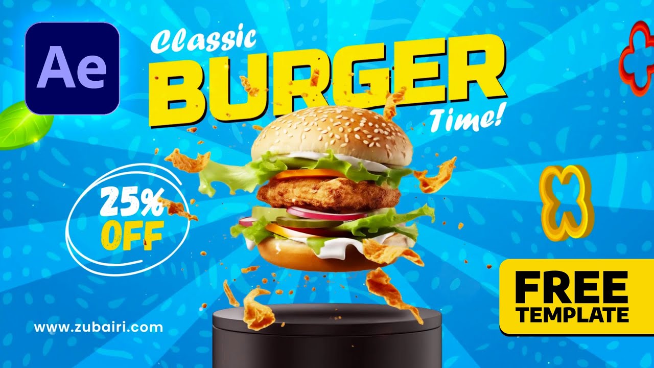 Fast Food Loop Animation | Adobe After Effects + Ai | Free Template