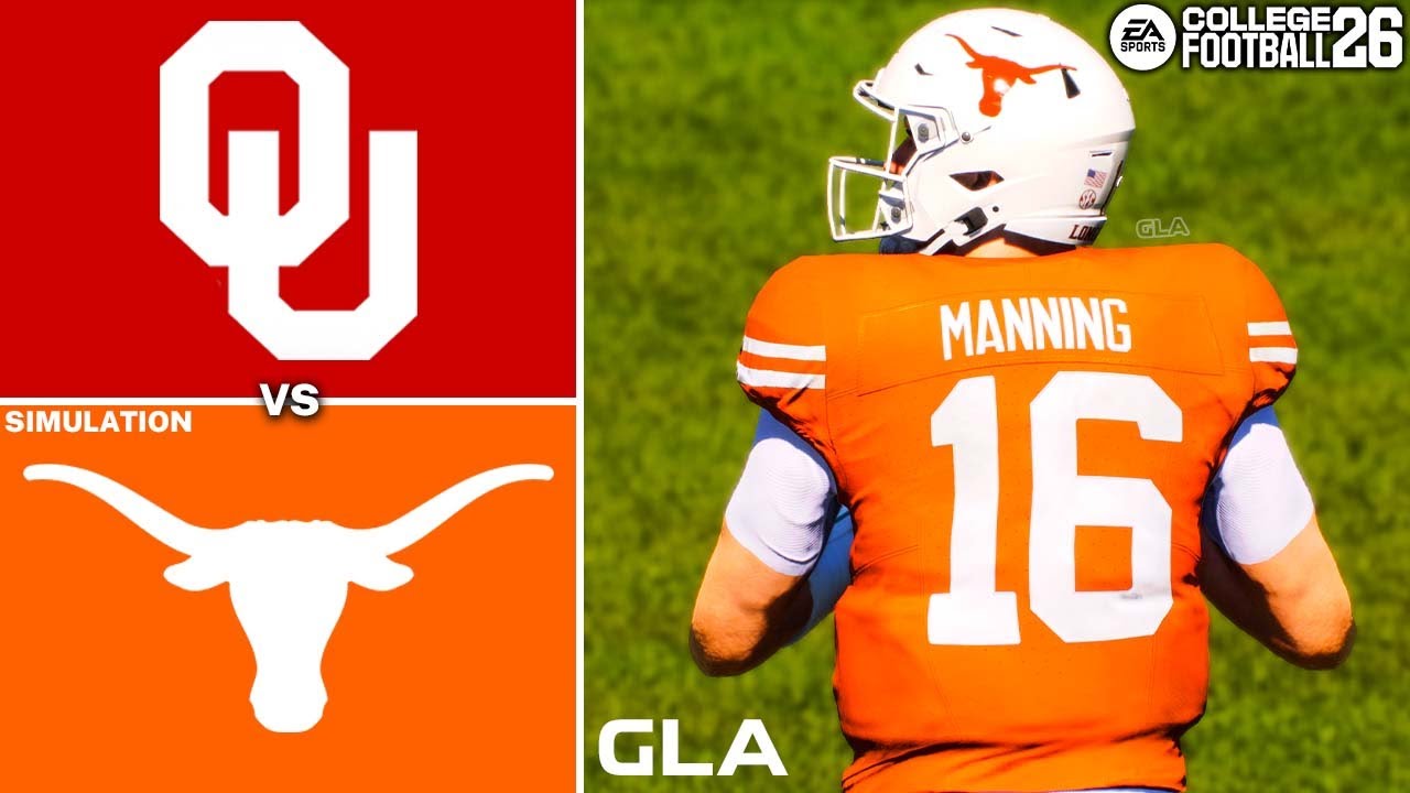 Arch Manning Texas vs. Oklahoma Simulation | College Football 26 PS5 Gameplay