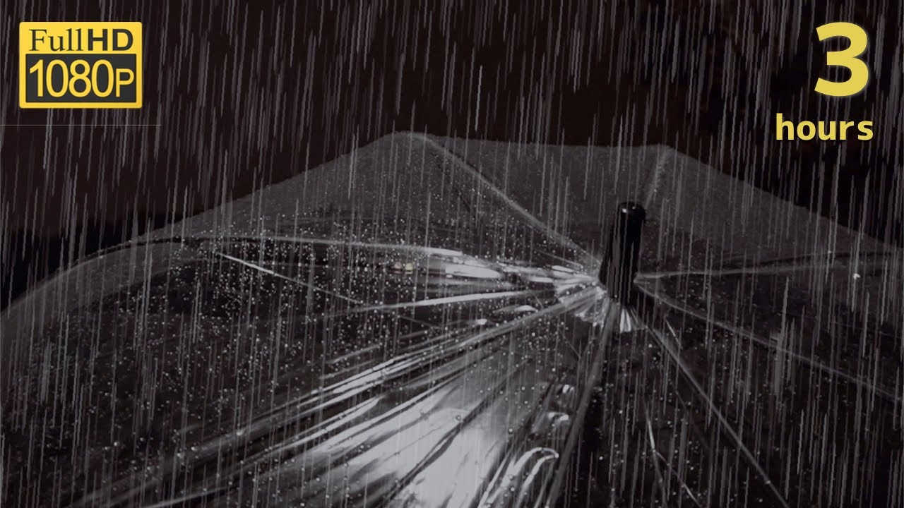 【熟睡】傘と雨の音でぐっすり眠る３時間の映像