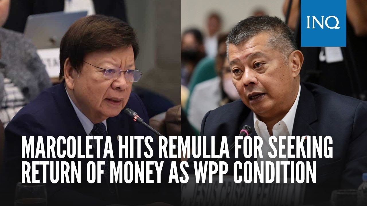 Marcoleta hits Remulla for seeking return of money as WPP condition