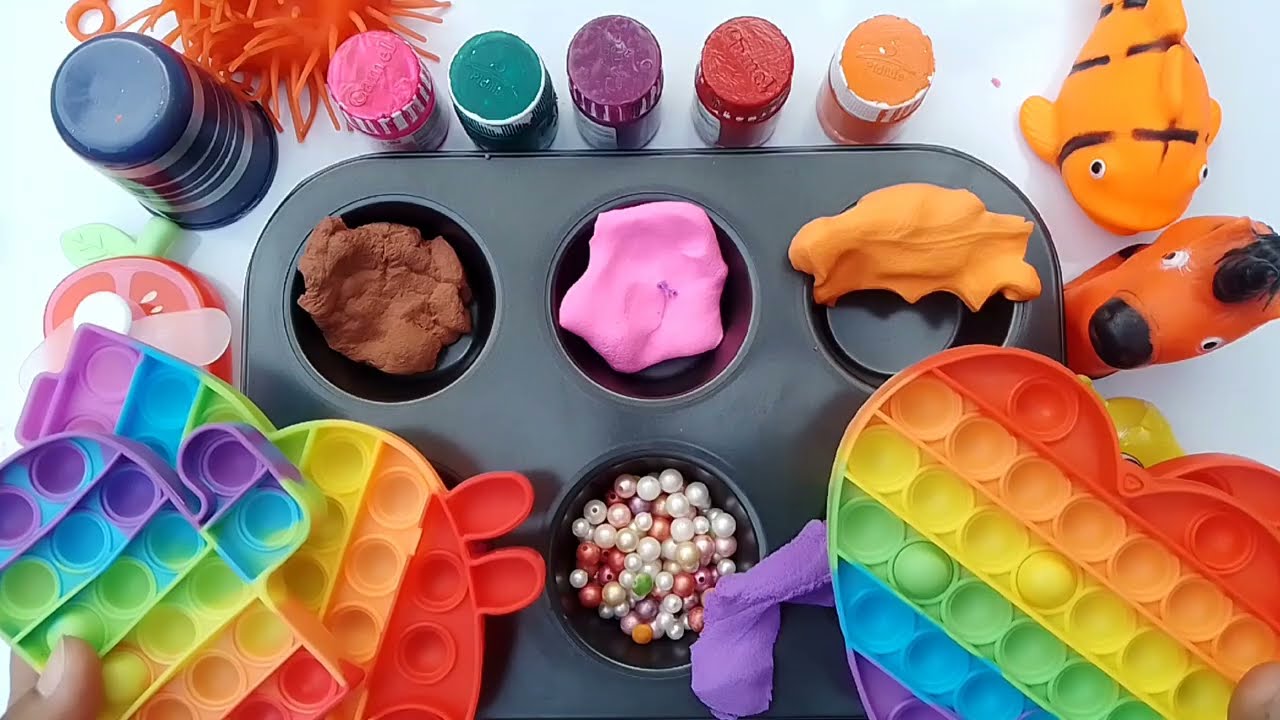Satisfying Video l DIY How To Make Blue Slimes Balloons Sprunki Botyles Paints Mixing Candy  ASMR
