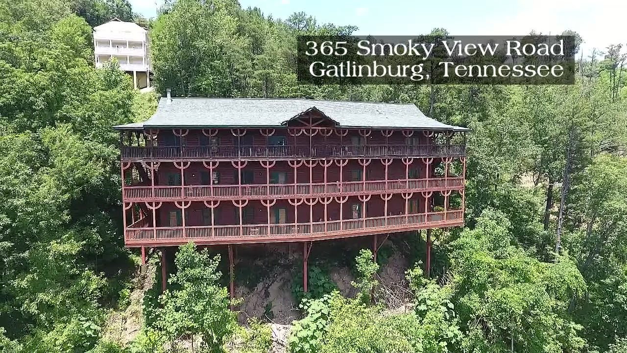 Amazing large cabin overlooking downtown Gatlinburg  365 Smoky View Rd