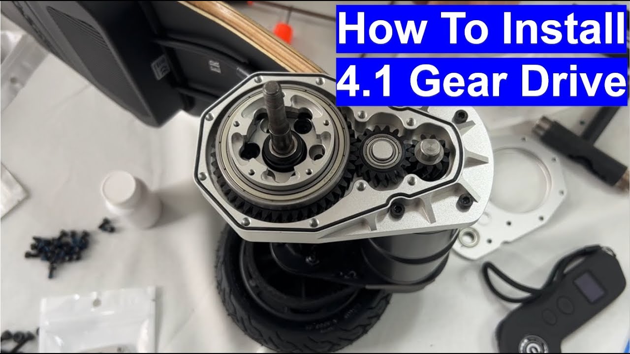 How to install the 4.1 gear drive on Tynee off road electric skateboard - Tyneeboard.com