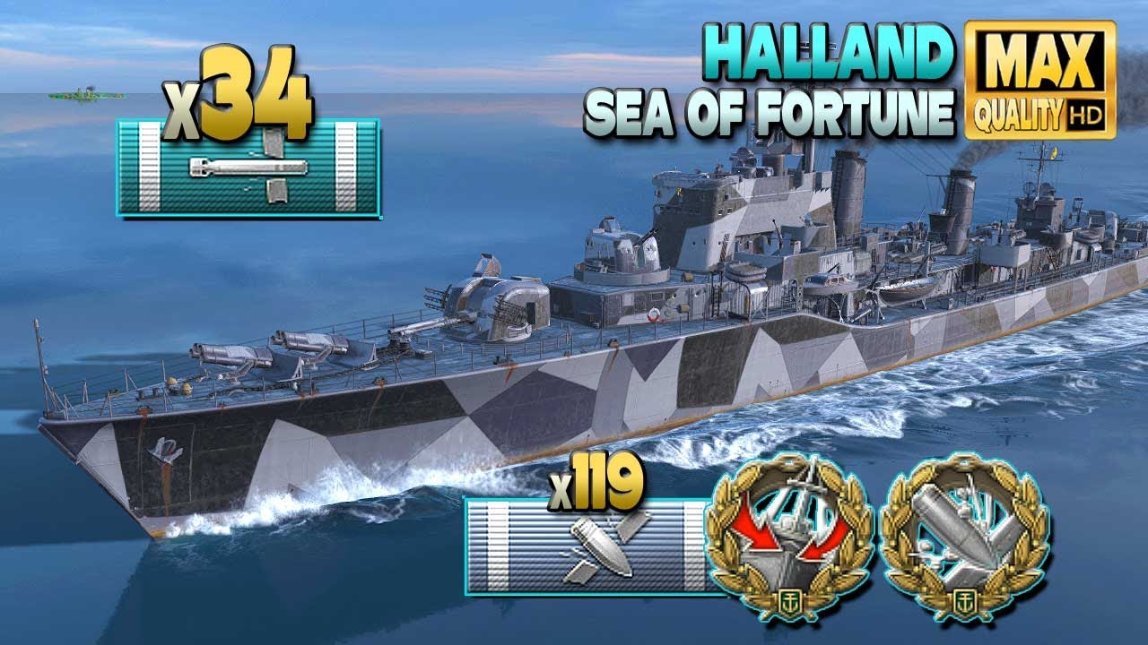 Эсминец Халланд: Торпедный босс (x34) - World of Warships