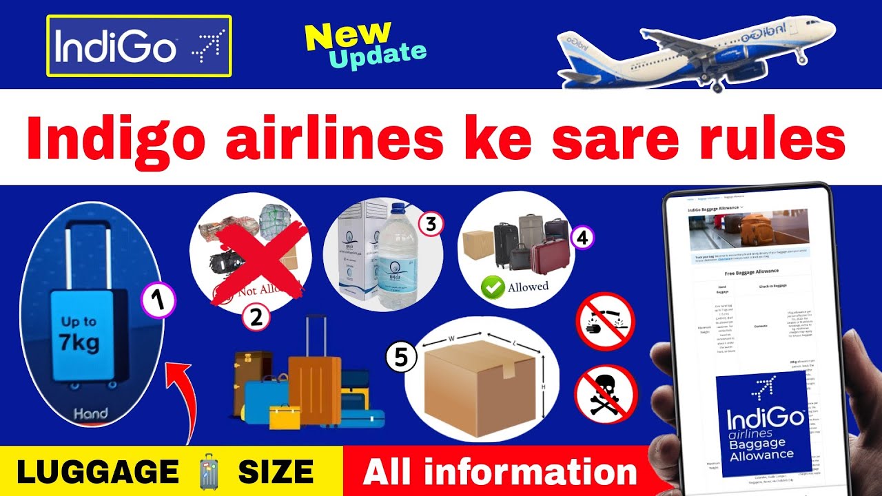 Indigo airlines international baggage allowance | indigo airline rules | indigo airline baggage size