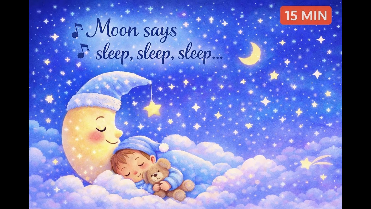 Moon Says Sleep 🌙 15 Minute Baby Lullaby