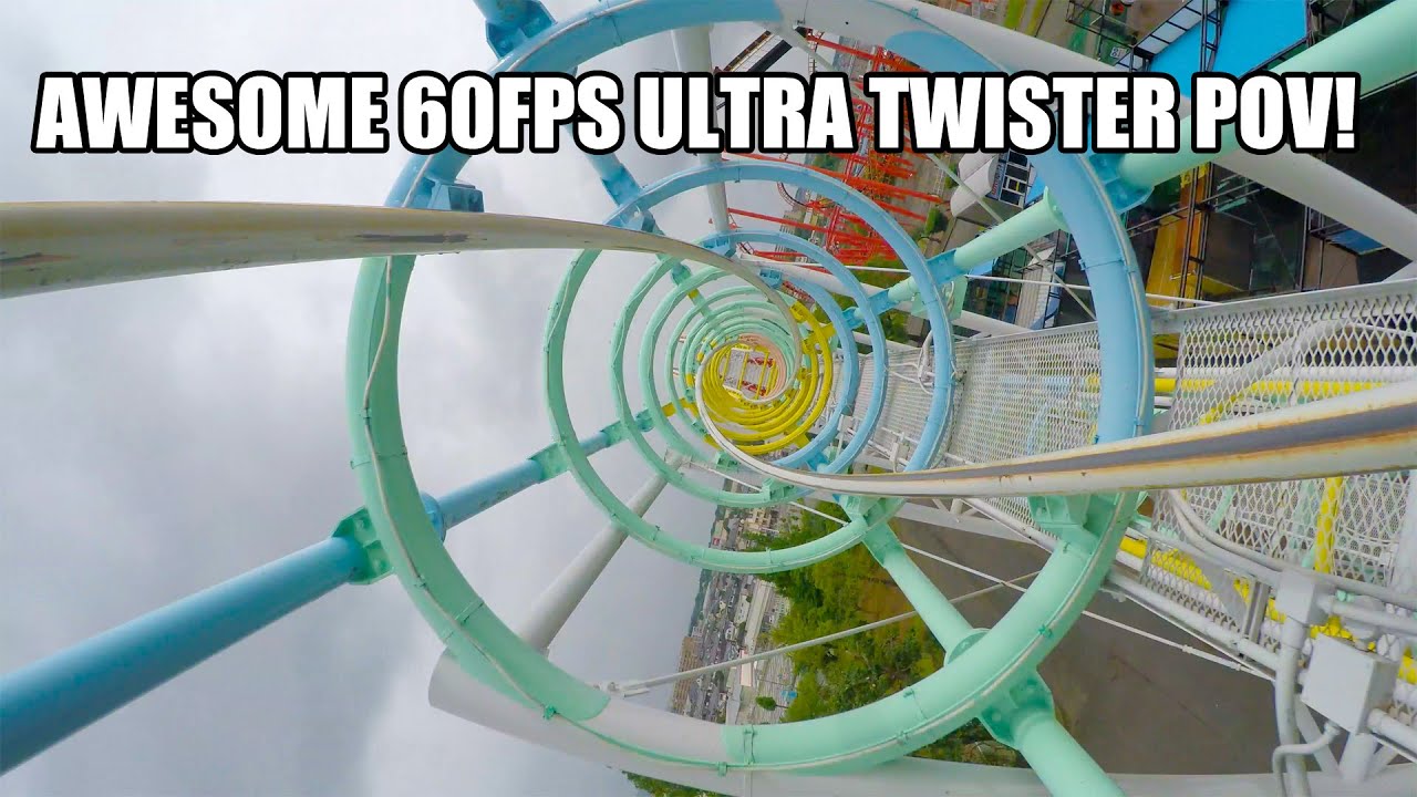 Amazing Ultra Twister Roller Coaster POV 60FPS Mitsui Greenland Japan