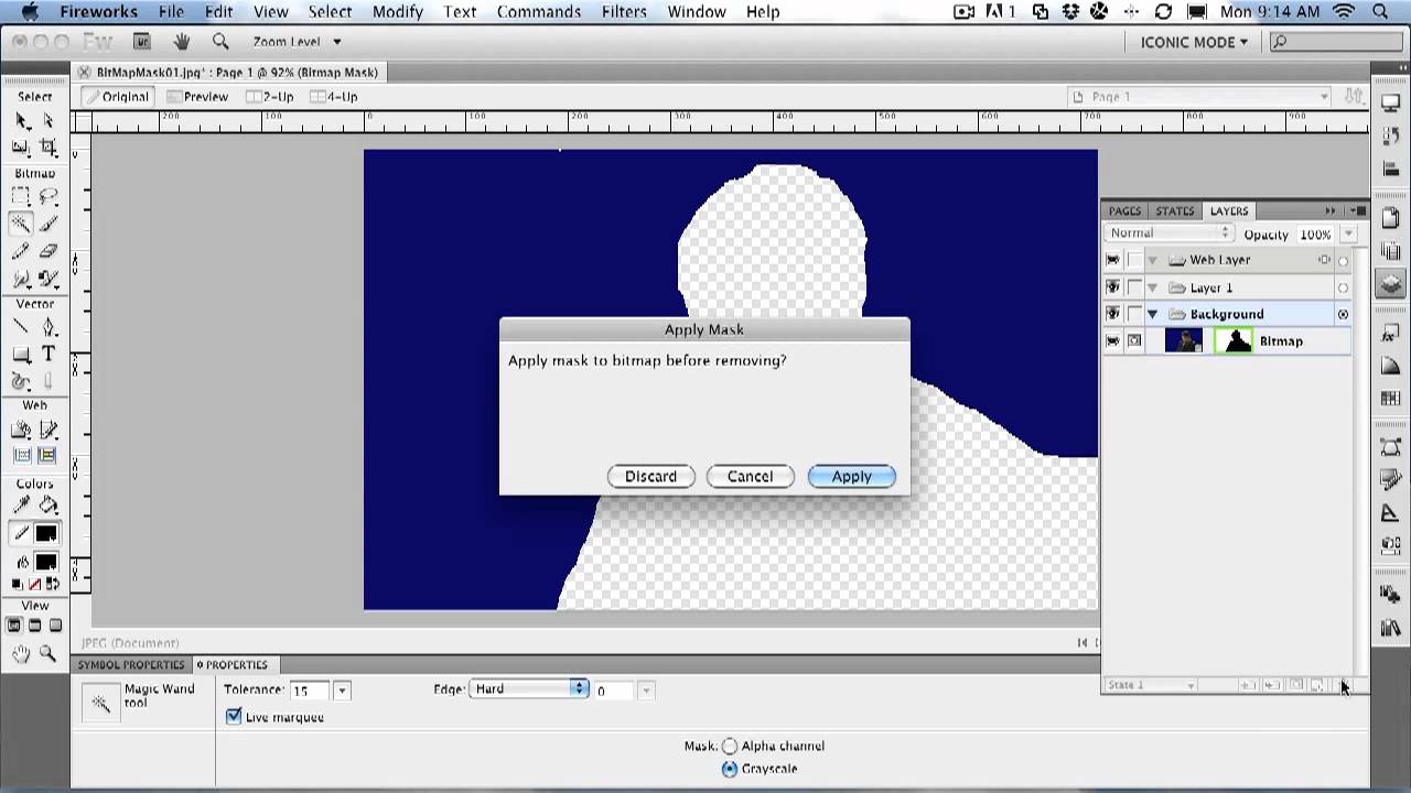 Fireworks CS5: Creating a bitmap mask