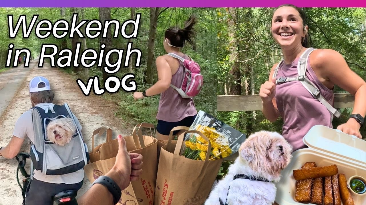 Weekend in Raleigh: E-Bike at Umstead, American Tobacco Trail Run, Trader Joe’s Haul + Rainy Workday