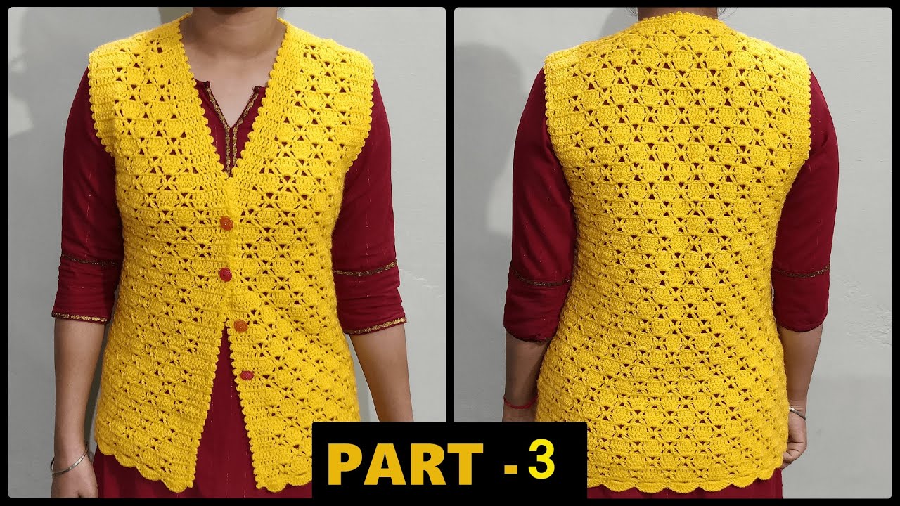 Very Beautiful Crochet Jacket / Shrug (all sizes) || क्रोशिया जैकेट बनाएं || गर्ल्स जैकेट Part -3