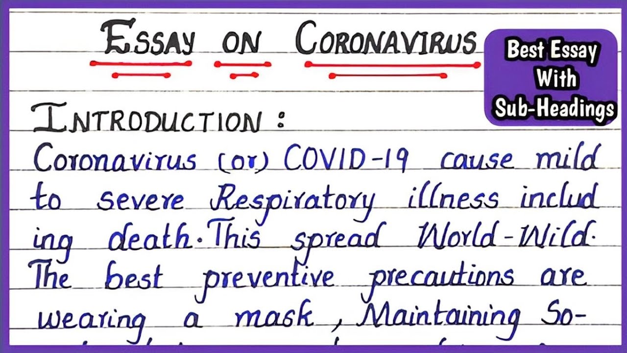 Write an Essay on Coronavirus(COVID-19) in English | How to Write Coronavirus Essay