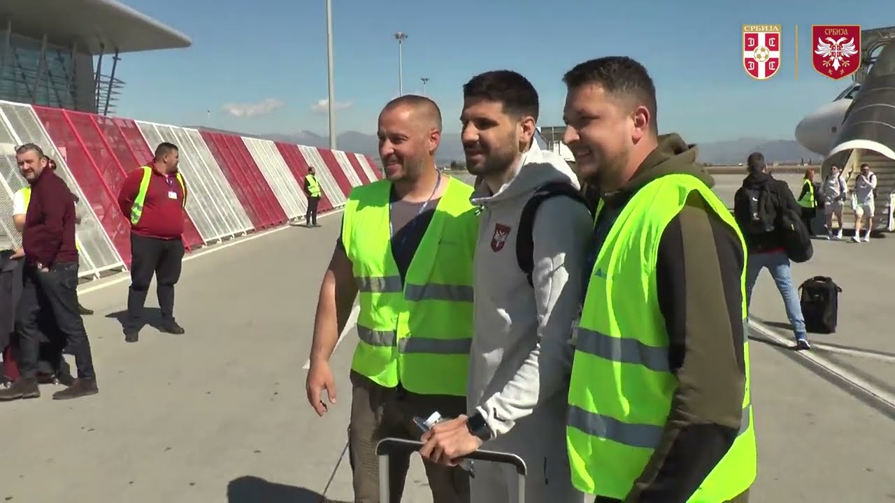 Reprezentacija Srbije stigla u Podgoricu (26.03.2023 ).