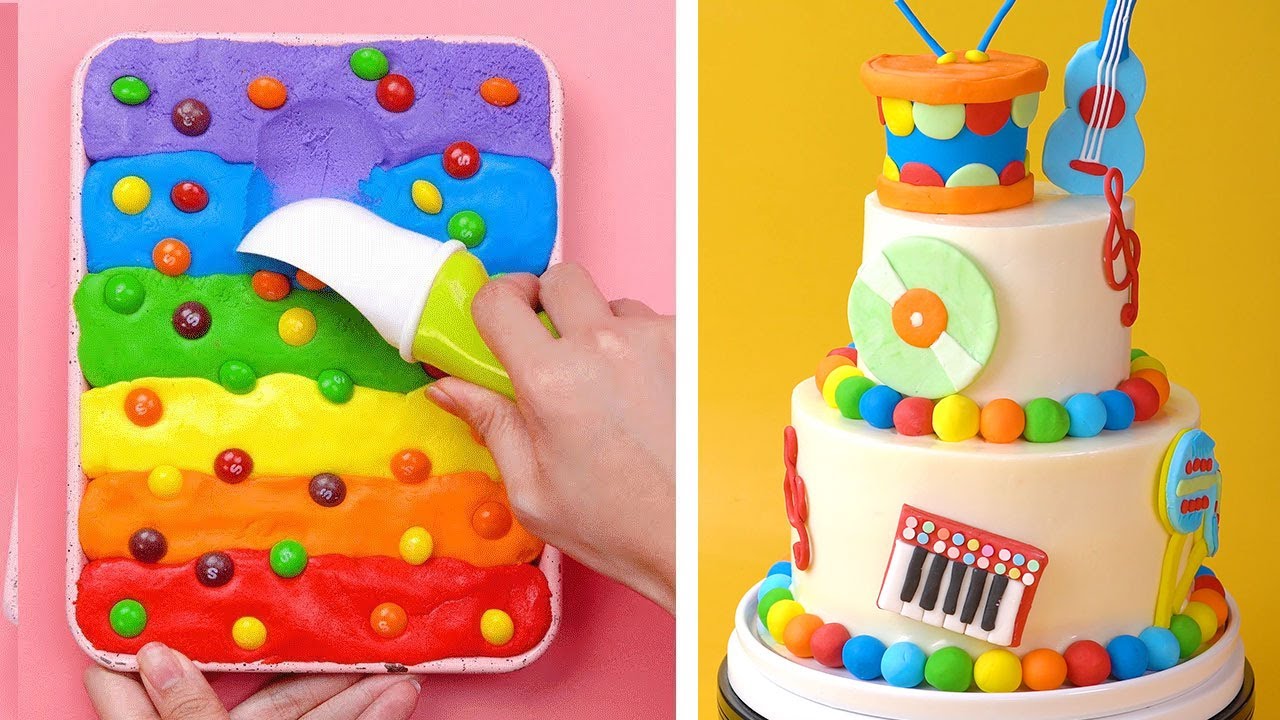 Happy Day With Tasty Cake Recipe | So Yummy Rainbow Cake Tutorials | Perfect Cake Decorating