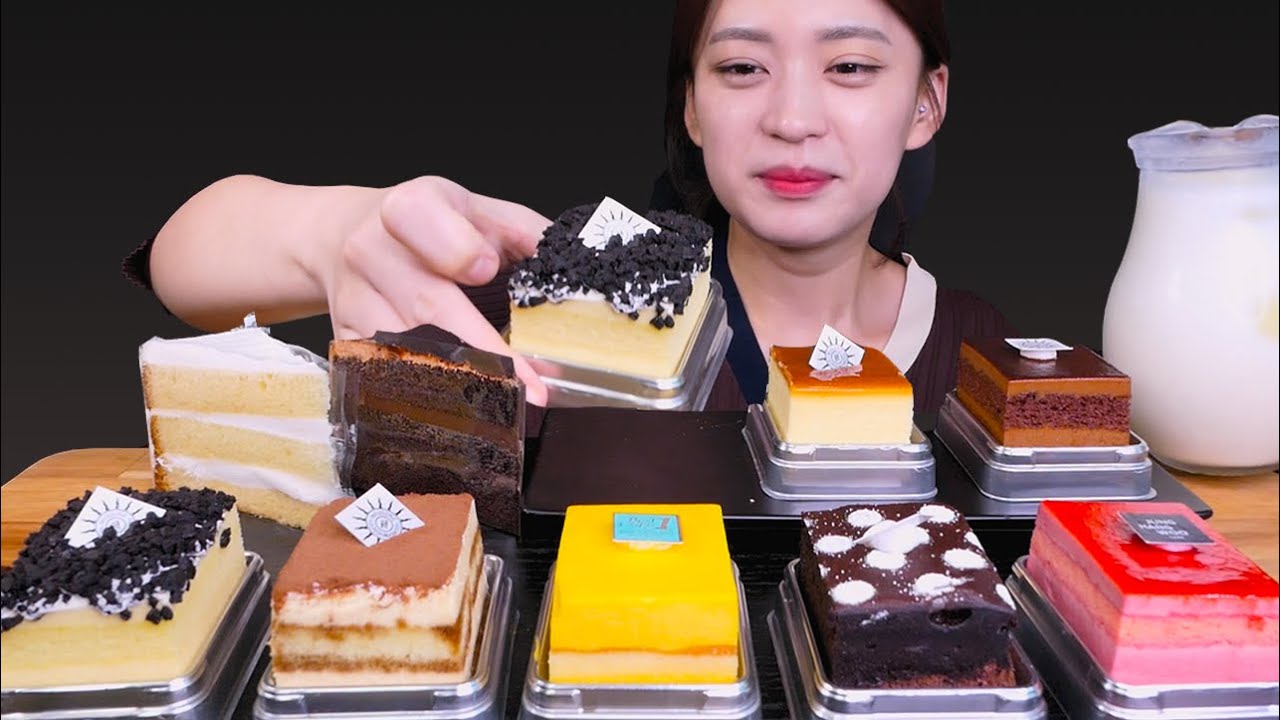 🍫Chocolate slice cake🥰절로 미소가 지어지는 케이크컬렉션😆 [Chocolate, Cheese crunch, Fresh cream cake] Mukbang