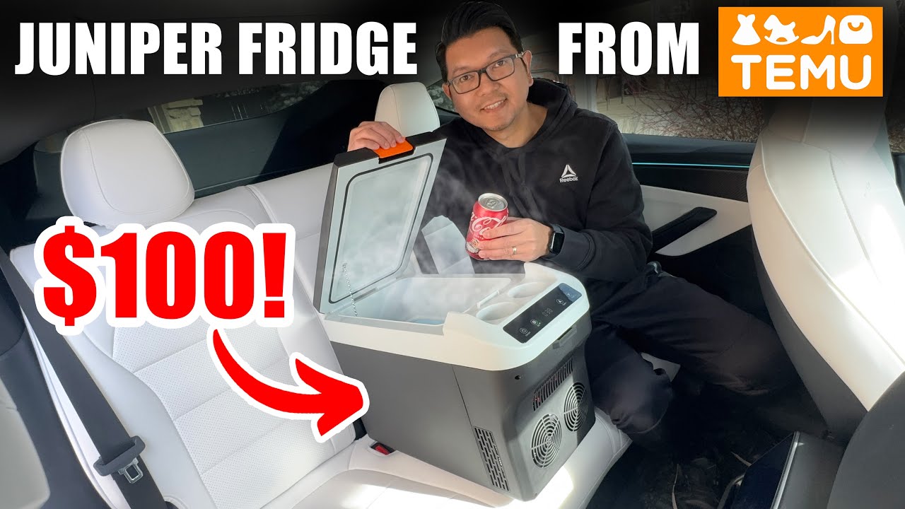 New $100 Car Refrigerator for Model Y Juniper from Temu #tesla #temu