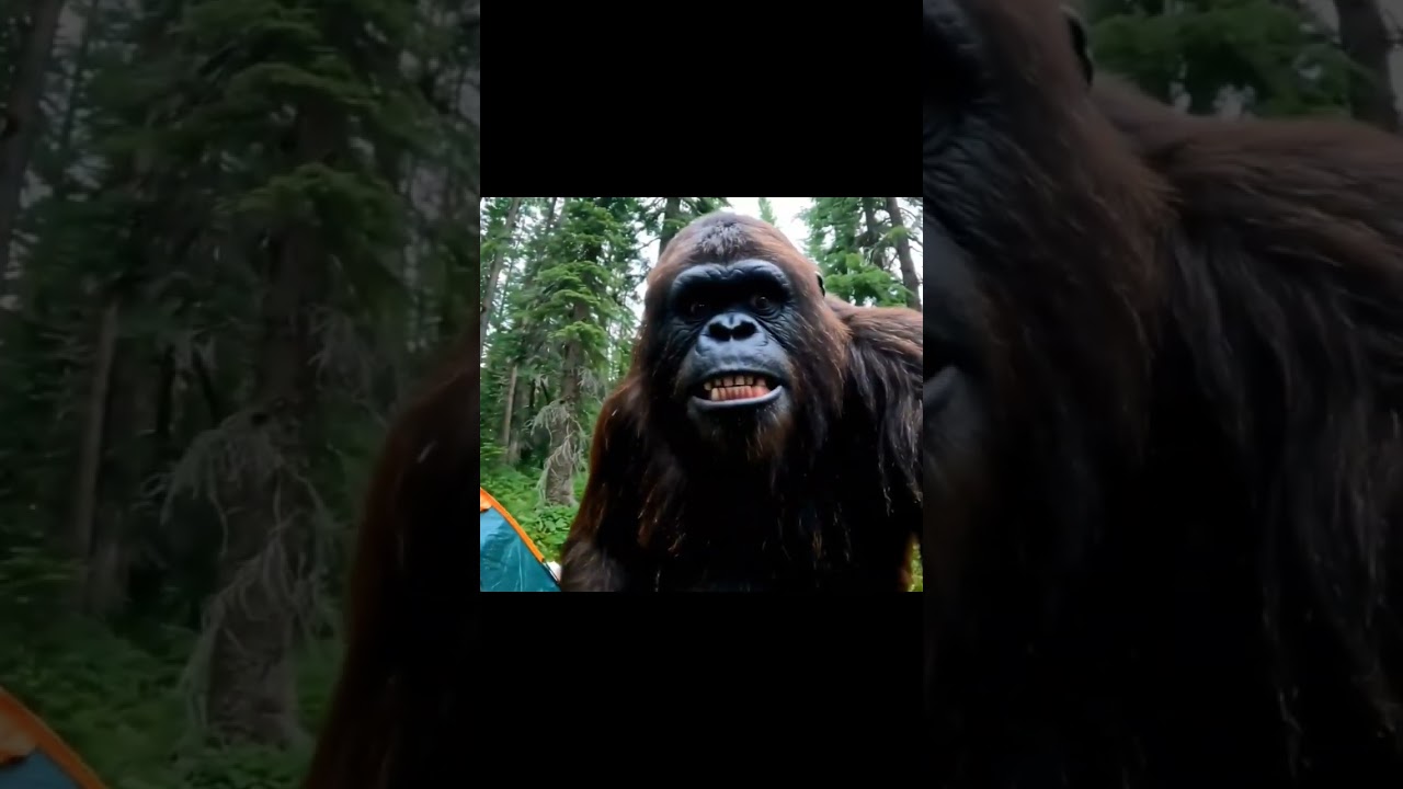 Bigfoot vlogs vlogging with yeti #bigfoot #yeti #ai #wildlife #camp #aivideo #forest