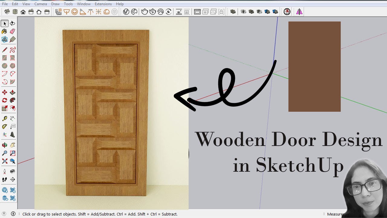 Wooden Door Design in SketchUp #sketchup