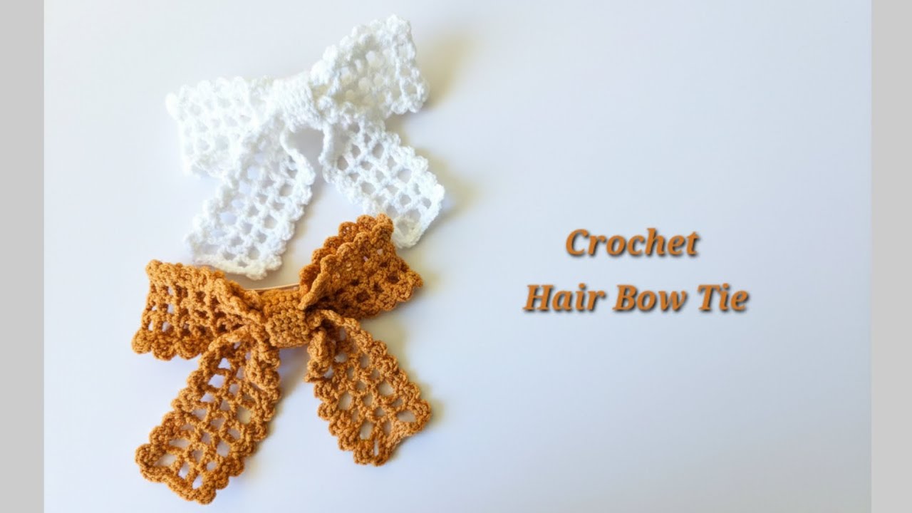 How to crochet hair bow tie 🎀| very easy pattern for beginners 