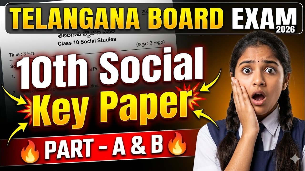 Telangana SSC 10th Social Answer Key 2026 🔥 | Full Paper Solutions + Explanation | PART -A & B