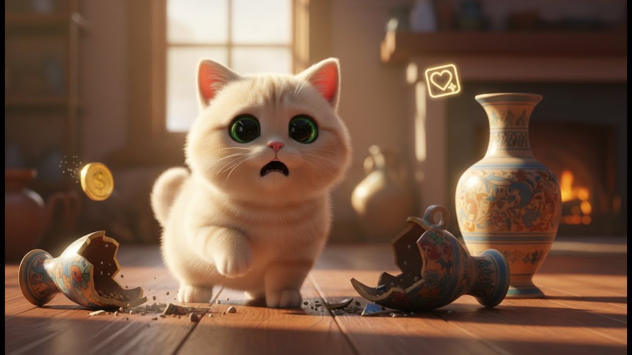 Winny's Mistake: A Touching Cat Story About a Broken Vase
