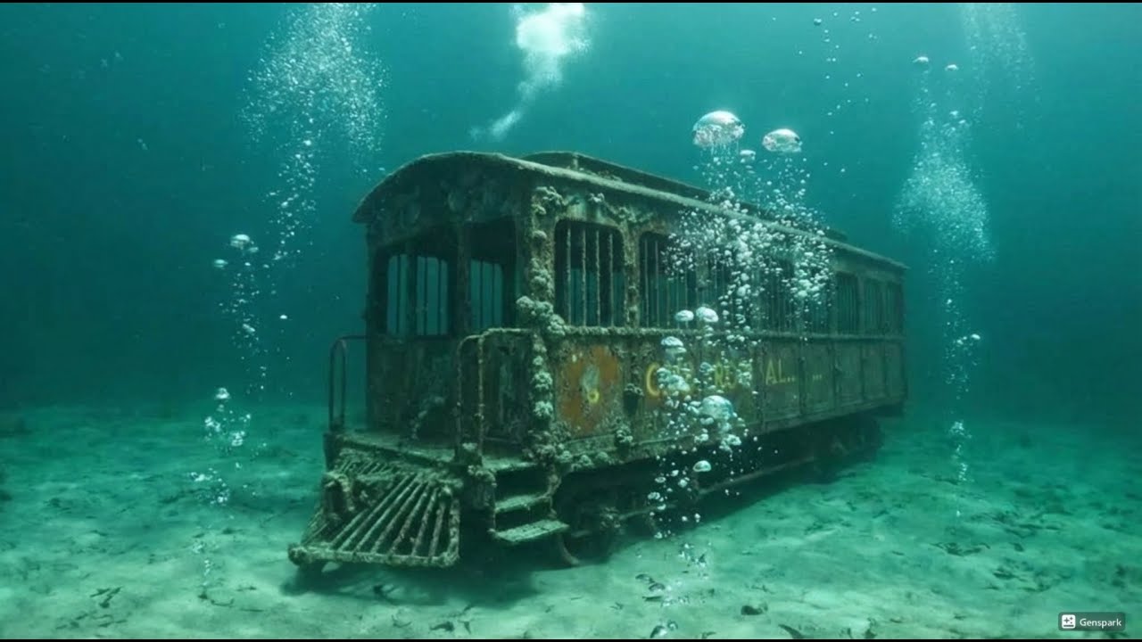 Sunken Circus Train Cage Animal - Underwater Discovery & History