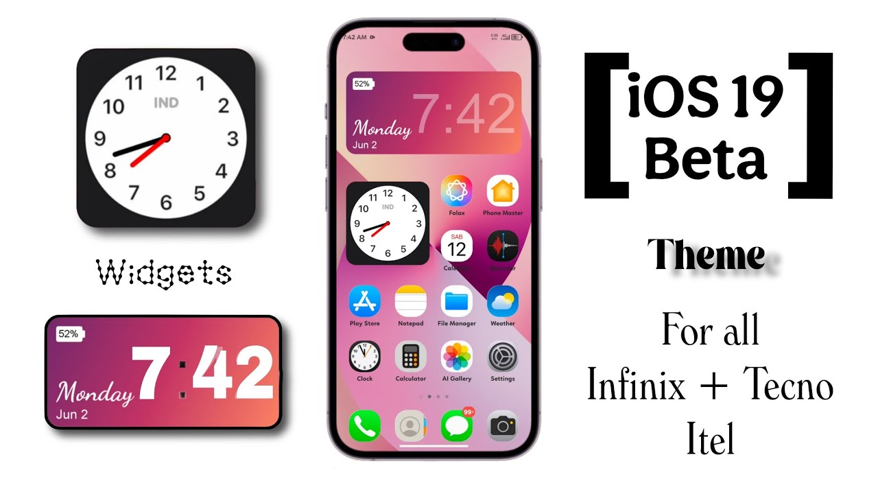 iOS 19 Beta Light Theme For All Infinix + Tecno + Itel Devices [ ZTH Theme ] 🔥Latest Theme
