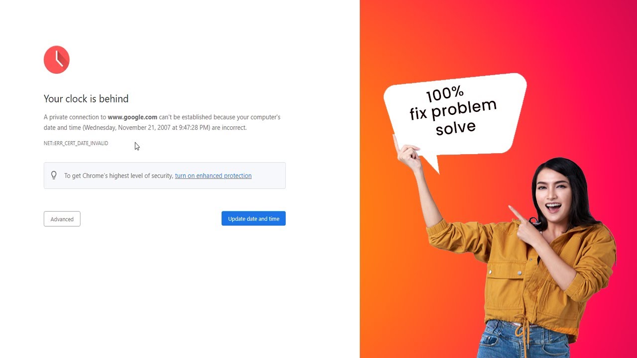 How to fix your clock is behind error# google chrome# mac & pc windows 10 & 11# fix problem solve |