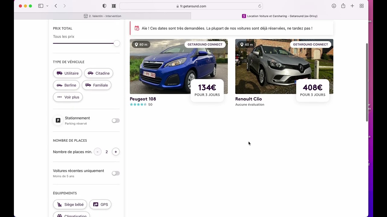 Comment fonctionne la plateforme de location de voitures - Getaround ?