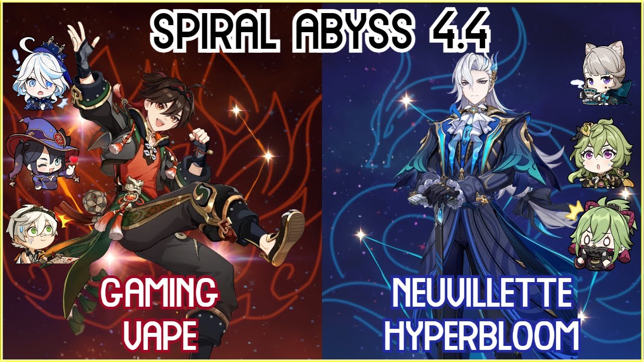 Gaming Vape & Neuvillette Hyperbloom - Spiral Abyss 4.4 Floor 12 | Full Star Clear