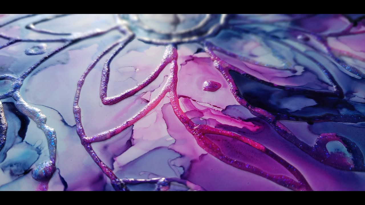 ALCOHOL INK, Pebeo relief and stencils!