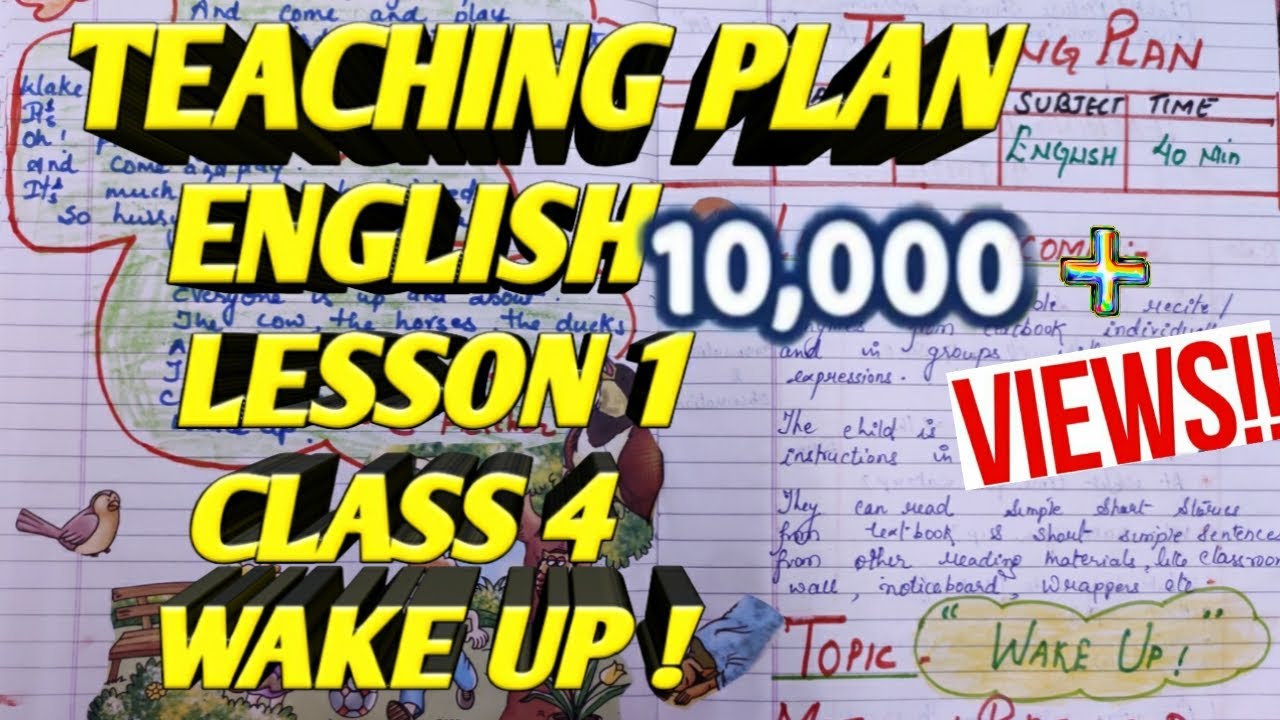 TEACHING PLAN | ENGLISH | shikshan yojana English| LESSON 1| CLASS 4   WAKE UP ! ||