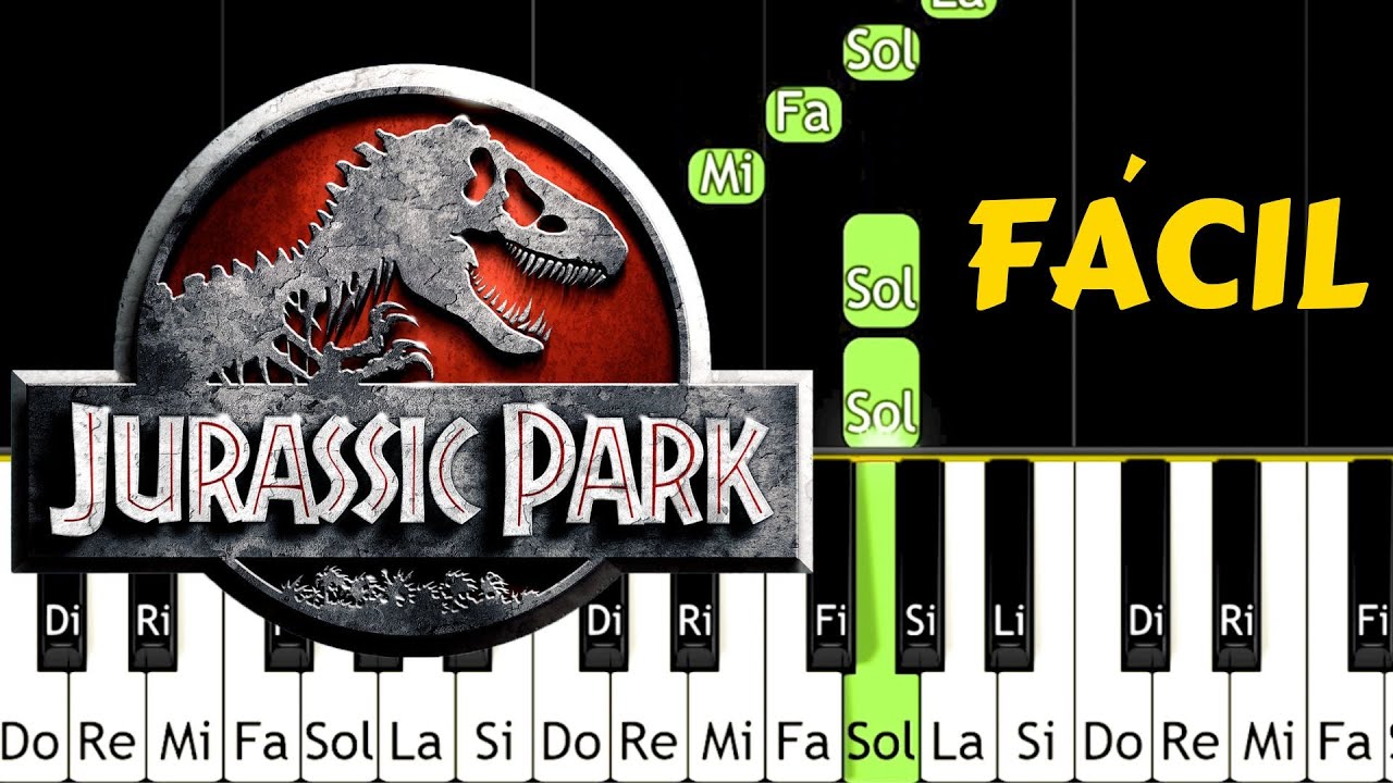 JURASSIC PARK - TUTORIAL PIANO FACIL - TUTORIAL CON NOTAS - EASY PIANO TUTORIAL - EASY THEME