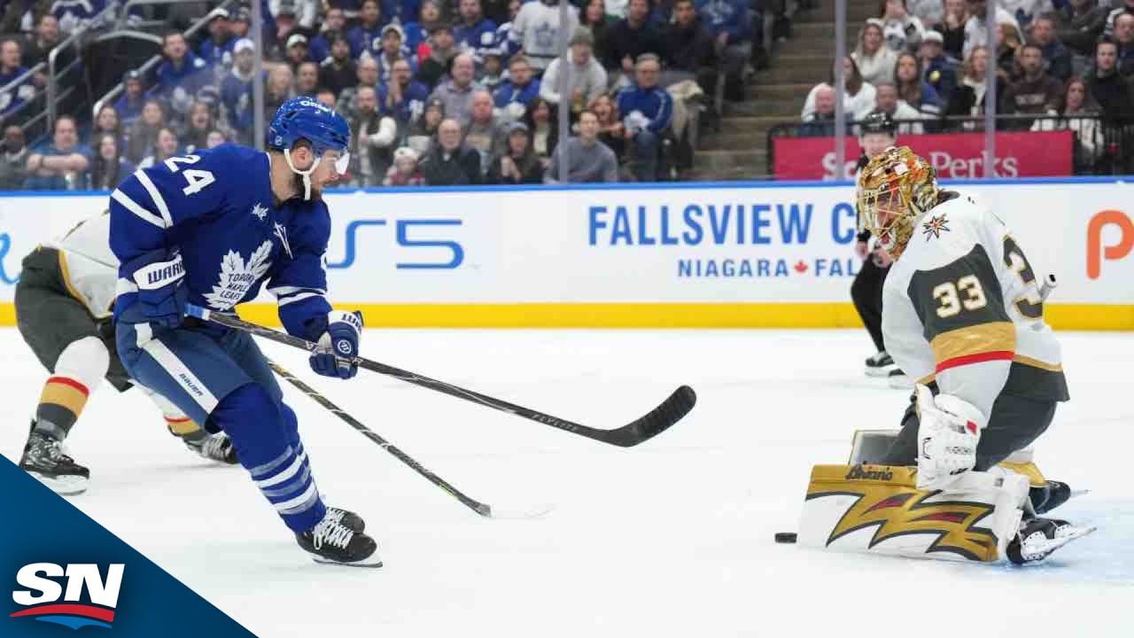 Maple Leafs' Laughton goes five-hole on Hill for slick backhand goal