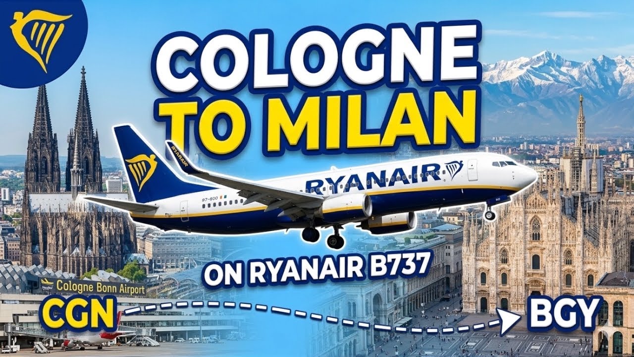 Cologne (koln ) to Milan (italy ) on Ryanair 737