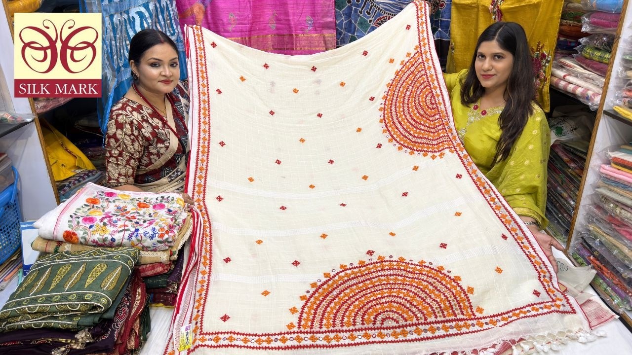 Hand Gujarati/ Gara Parsi Work Sarees & Tussar Jamdani Sarees Priyojoner Priyadarsini Boutique