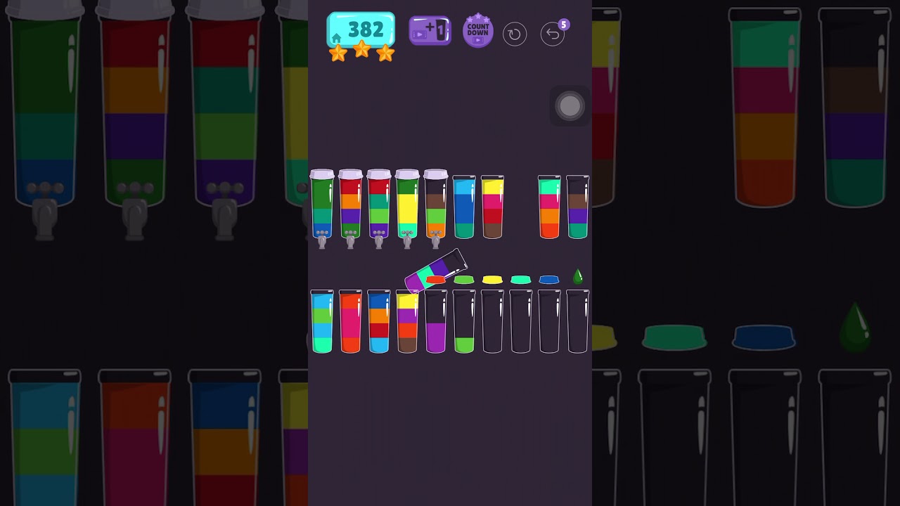 Cups - water sort puzzle | level 382 | ⭐️⭐️⭐️