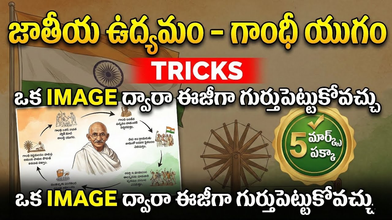 👌జాతీయ ఉద్యమం - గాంధీ యుగం TRICKS||INDIAN HISTORY NATIONAL MOVEMENT TRICKS
