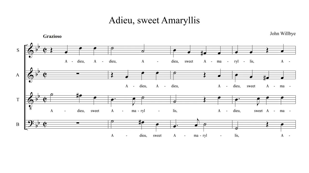 Adieu, sweet Amaryllis - Tenor