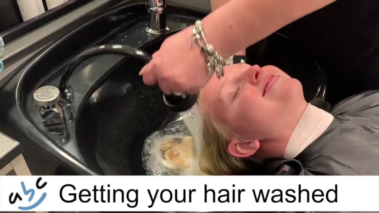 Getting hair washed at salon- Video Model