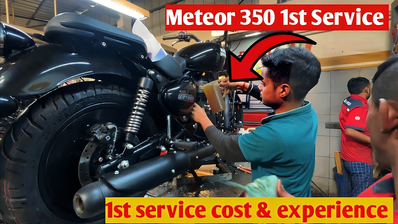 Meteor 350 1st service experience & cost | Royal Enfield metro 350 fireball black shadow 350