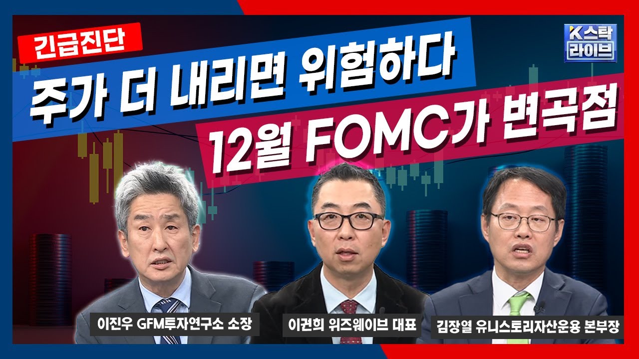 주가 더 내리면 위험하다 12월 FOMC가 변곡점 | 이진우 GFM투자연구소 소장 | 이권희 위즈웨이브 대표 | 김장열 유니스토리자산운용 본부장
