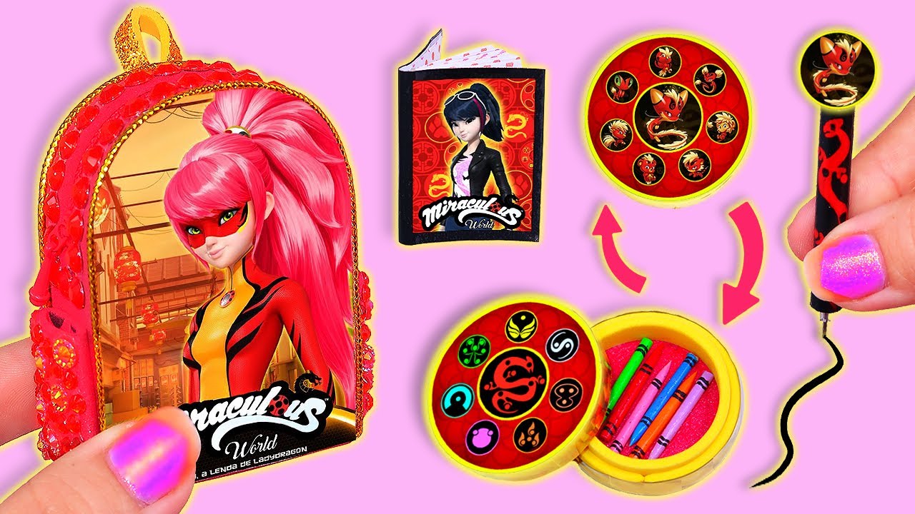 🐉Útiles Escolares en Miniatura de Ladydragon (Miraculous Ladybug) SÍ FUNCIONAN!!🐲