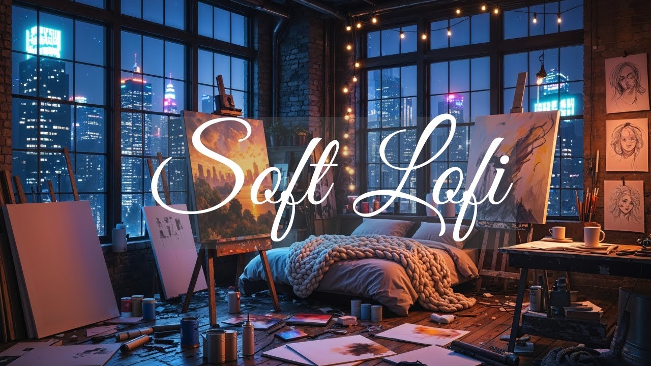 Soft Lofi in a Cozy Artist Loft | Night City Vibes for Studying & Relaxing