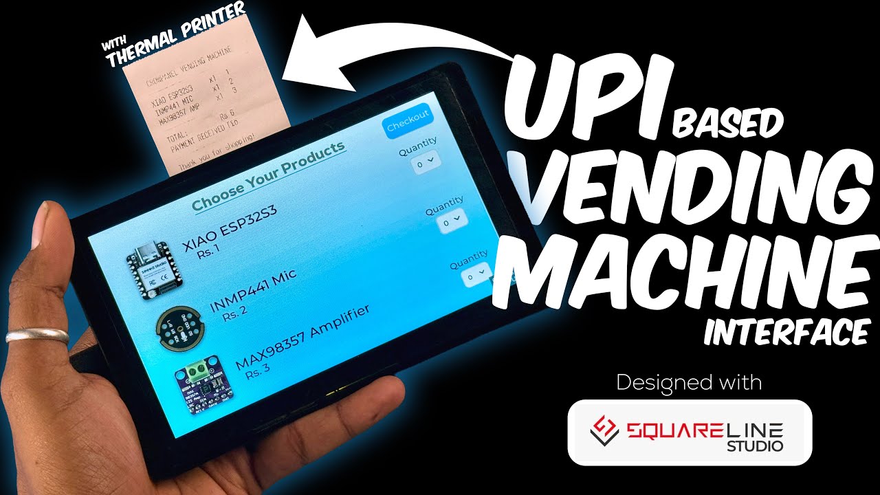Интерфейс торгового автомата UPI с динамическим QR-кодом | @squarelinestudio | @Elecrow