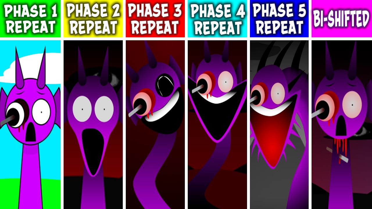 Sprunki PHASE 1-2-3-4-5 But Everyone Is REPEAT After  BI-SHIFTED