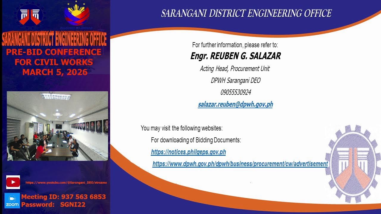 DPWH Sarangani DEO Procurement Livestream: March 5, 2026
